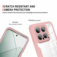 360° Grad Hülle für Xiaomi 14 Handyhülle vollschutz Integriertem Displayschutz Rosa