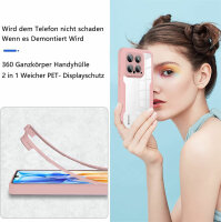 360° Grad Hülle für Xiaomi 14 Handyhülle vollschutz Integriertem Displayschutz Rosa