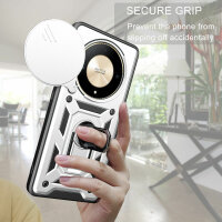 Outdoor Panzer Hülle Honor Magic 6 Lite Handyhülle Slide Kameraschutz Ringhalter Silber