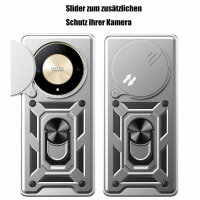 Outdoor Panzer Hülle Honor Magic 6 Lite Handyhülle Slide Kameraschutz Ringhalter Silber