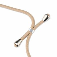Handy Hülle mit Band Schutzhülle Handykette Seil Silikon Handy Tasche mit Schnur Samsung Galaxy A12 SM-A125F Beige / Braun