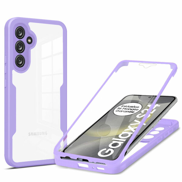 360° Grad Hülle für Samsung Galaxy S24+ vollschutz Integriertem Displayschutz Lila