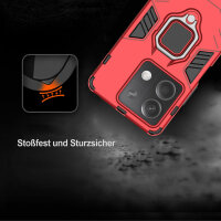 Hülle Xiaomi Redmi Note 13 5G Handyhülle Drehbar Ringhalter Magnet Bumper Case Rot