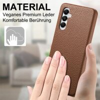 Hülle Handyhülle Stoßfeste Handy Tasche Ultra-Dünn Case Leder Bumper für Samsung Galaxy S23 FE Braun