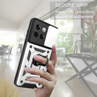 Outdoor Panzer Hülle Xiaomi 14 Pro Handyhülle Kameraschutz Ringhalter Backcover Silber