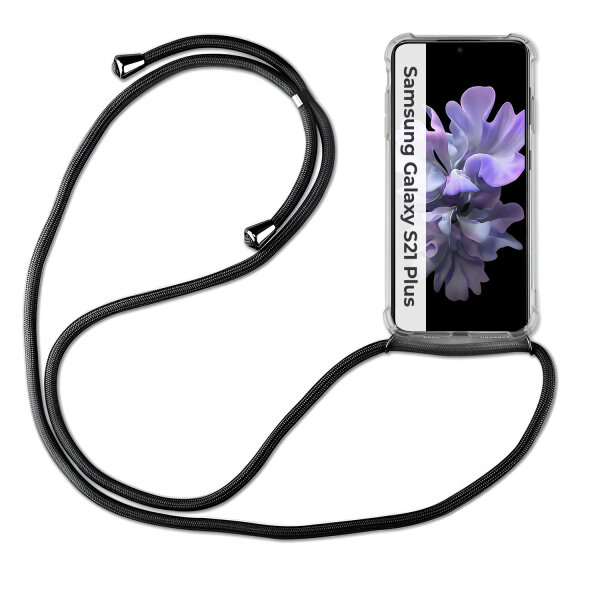Handykette für Samsung S21 S22 S23 S24 FE Plus Ultra Handyhülle mit Band Hülle Galaxy S21+ Plus 5G Schwarz