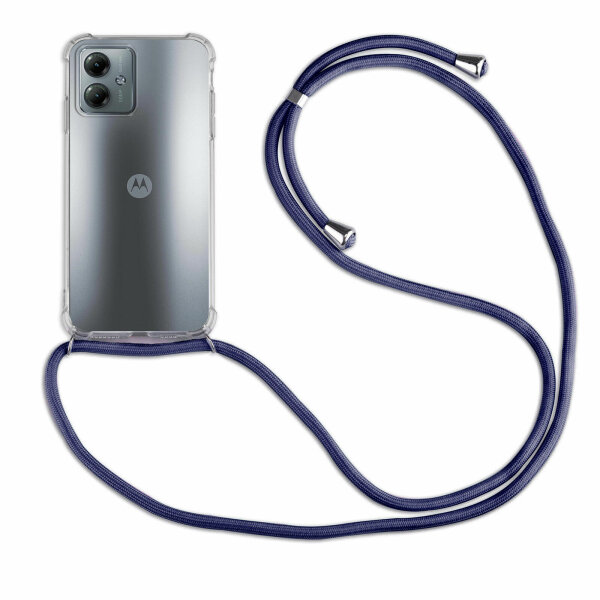 betterfon Handykette für Motorola Moto G14 Handyhülle mit Band Hülle mit Schnur Blau