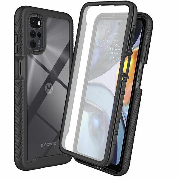 Panzer Hülle Handy Tasche 360 Grad TPU vollschutz mit Integriertem Displayschutz Motorola Moto G22 / E32 / E32s