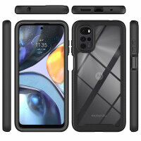 Panzer Hülle Handy Tasche 360 Grad TPU vollschutz mit Integriertem Displayschutz Motorola Moto G22 / E32 / E32s
