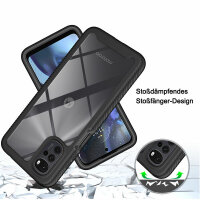Panzer Hülle Handy Tasche 360 Grad TPU vollschutz mit Integriertem Displayschutz Motorola Moto G22 / E32 / E32s