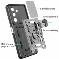 Handyhülle für Samsung Galaxy A25 – Ring Panzer Case Silber