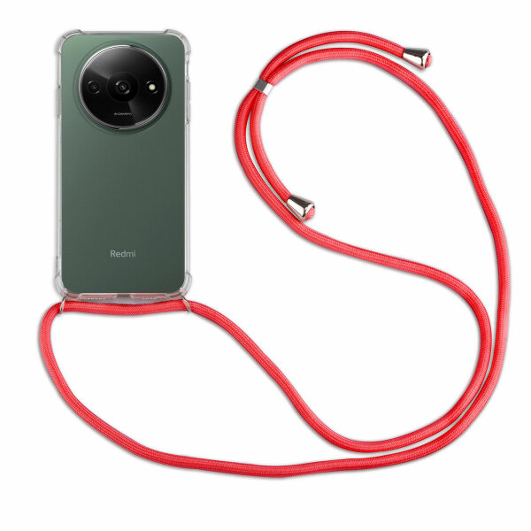 Handykette für Xiaomi Redmi A3 Handyhülle mit Band Case Hülle mit Kordel Bumper Rot