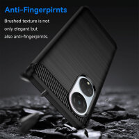 Carbon Hülle für Honor X7 Handyhülle Back Cover Handy Tasche Bumper in Schwarz