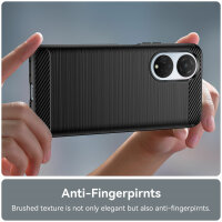 Carbon Hülle für Honor X7 Handyhülle Back Cover Handy Tasche Bumper in Schwarz