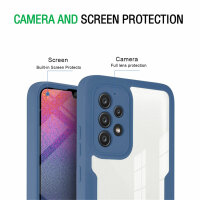 360° Grad Hülle für Samsung Galaxy A52 / A52s mit Integriertem Displayschutz Blau