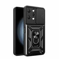Outdoor Panzer Hülle Xiaomi Redmi 12 Handyhülle mit Kameraschutz Ringhalter Case Schwarz