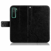Huawei Handy Tasche Handyhülle Schutz Hülle Blumen Flip Cover Buch Case Etui Huawei P40 Lite 5G Rosegold
