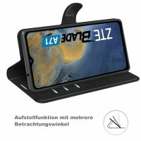 Handyhülle für ZTE Blade A71 – Klapphülle PU-Leder Schwarz