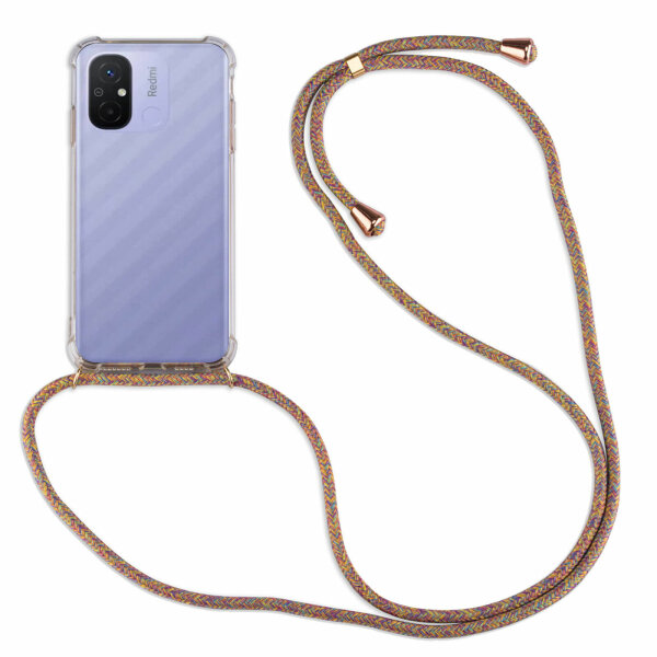Handykette für Xiaomi Redmi 12C Handyhülle mit Band Hülle mit Kordel Handytasche Rainbow