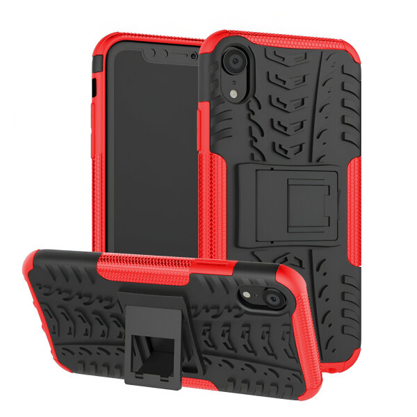 Handy Tasche für Apple iPhone Panzer Cover Case Schutz Hülle Etui Schale Bumper Apple iPhone XR Rot