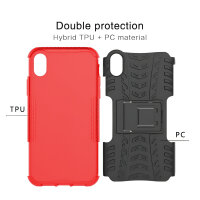Handy Tasche für Apple iPhone Panzer Cover Case Schutz Hülle Etui Schale Bumper Apple iPhone XR Rot