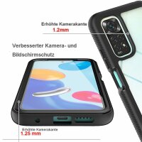 Panzer Hülle Handy Tasche 360 Grad TPU vollschutz mit Integriertem Displayschutz Xiaomi Redmi Note 11 / Note 11S