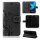 Motorola Handy Tasche Handyhülle Schutz Hülle Blumen Flip Cover Wallet Case Etui Motorola Moto G8 Power Lite Schwarz