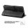 Motorola Handy Tasche Handyhülle Schutz Hülle Blumen Flip Cover Wallet Case Etui Motorola Moto G8 Power Lite Schwarz