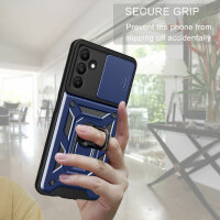 Outdoor Panzer Hülle für Samsung Galaxy A15 mit Kameraschutz Ringhalter Bumper  Blau
