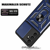 Outdoor Panzer Hülle für Samsung Galaxy A15 mit Kameraschutz Ringhalter Bumper  Blau