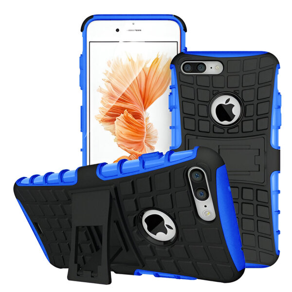 Handy Tasche für Apple iPhone Panzer Cover Case Schutz Hülle Etui Schale Bumper Apple iPhone 7 Plus Blau