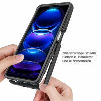 Panzer Hülle Handy Tasche 360 Grad TPU vollschutz mit Integriertem Displayschutz Xiaomi Redmi Note 12 / Poco X5 5G
