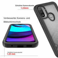 Hülle für Motorola Moto E20 / E30 / E40, Handy Tasche Silikon Case Cover Bumper Schwarz