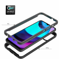 Hülle für Motorola Moto E20 / E30 / E40, Handy Tasche Silikon Case Cover Bumper Schwarz