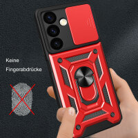 Outdoor Panzer Hülle für Samsung Galaxy S24 mit Kameraschutz Ringhalter Bumper Rot