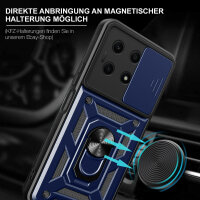 Outdoor Panzer Hülle Honor X8A Handyhülle mit Slide Kameraschutz Ringhalter Blau