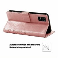 Handyhülle für ZTE Blade A71 – Klapphülle Blume Roségold