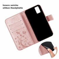 Handyhülle für ZTE Blade A71 – Klapphülle Blume Roségold