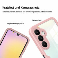 360° Hülle für Samsung A35, 360 Grad Handyhülle mit Integriertem Displayschutz Rosa