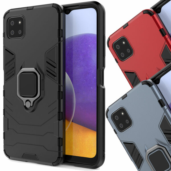 Hülle für Samsung Galaxy A22 5G, Schutzhülle Handy Tasche Ring Case Silikon TPU