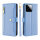 Handykette Xiaomi Hülle mit Band Handyhülle Kartenfächer PU Leder Umhängetasche 14 Hellblau