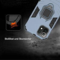 Schutz Hülle für Xiaomi Mi 11 Lite 5G / 4G Ring Case Cover Handy Tasche Outdoor  Türkis