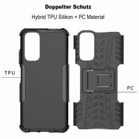 Xiaomi Redmi Note 11S / 11, Schutz Hülle Handy Tasche Outdoor Case Cover Bumper  Schwarz