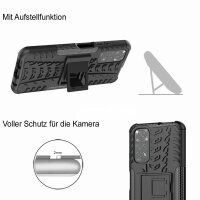 Xiaomi Redmi Note 11S / 11, Schutz Hülle Handy Tasche Outdoor Case Cover Bumper  Schwarz