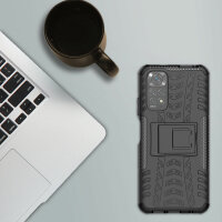 Xiaomi Redmi Note 11S / 11, Schutz Hülle Handy Tasche Outdoor Case Cover Bumper  Schwarz