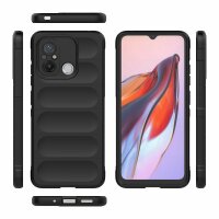 Hülle für Xiaomi Handyhülle Outdoor Case Handy Tasche Silikon Back Cover Bumper Schwarz Redmi 12C
