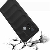 Hülle für Xiaomi Handyhülle Outdoor Case Handy Tasche Silikon Back Cover Bumper Schwarz Redmi 12C