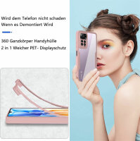 360°Grad Hülle Xiaomi Redmi Note 11 Pro Handyhülle mi Integriertem Displayschutz Rosa