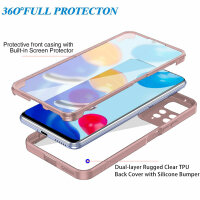 360°Grad Hülle Xiaomi Redmi Note 11 Pro Handyhülle mi Integriertem Displayschutz Rosa