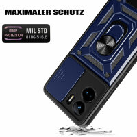 Outdoor Panzer Hülle Honor 90 Lite Handyhülle mit Slide Kameraschutz Ringhalter Blau